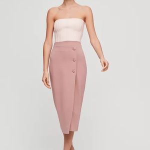 Aritzia Babaton Pink Strapless Crop Top